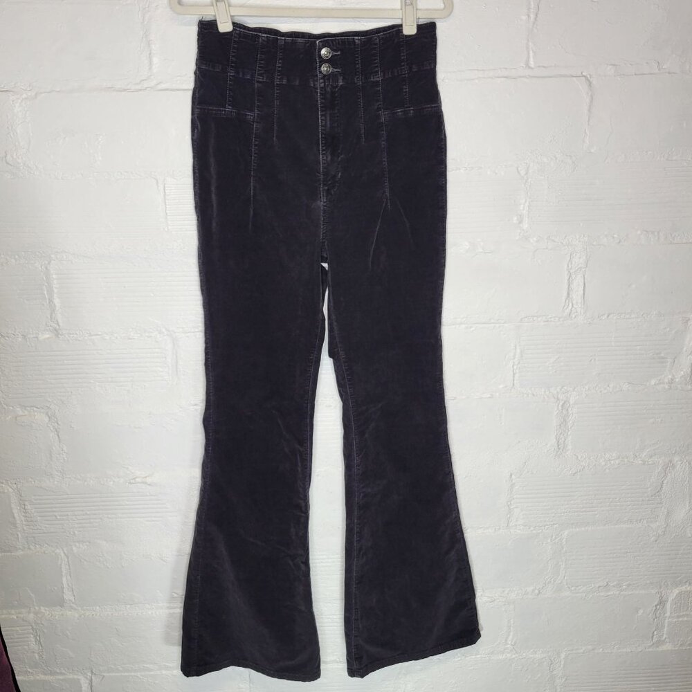 We The Free Women's Size 32 Corduroy Pants Flare Black